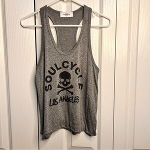 Soul Cycle Skull Racerback Gray Tank Top Sz S Small Muscle Tee Gym Running Sport